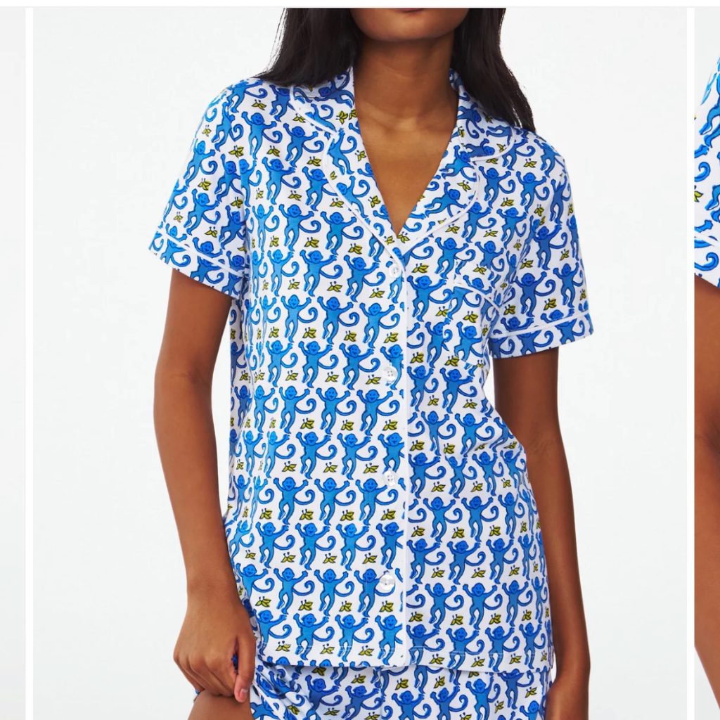 Monkey Polo Pajamas Xxs Pink And Blue Sets